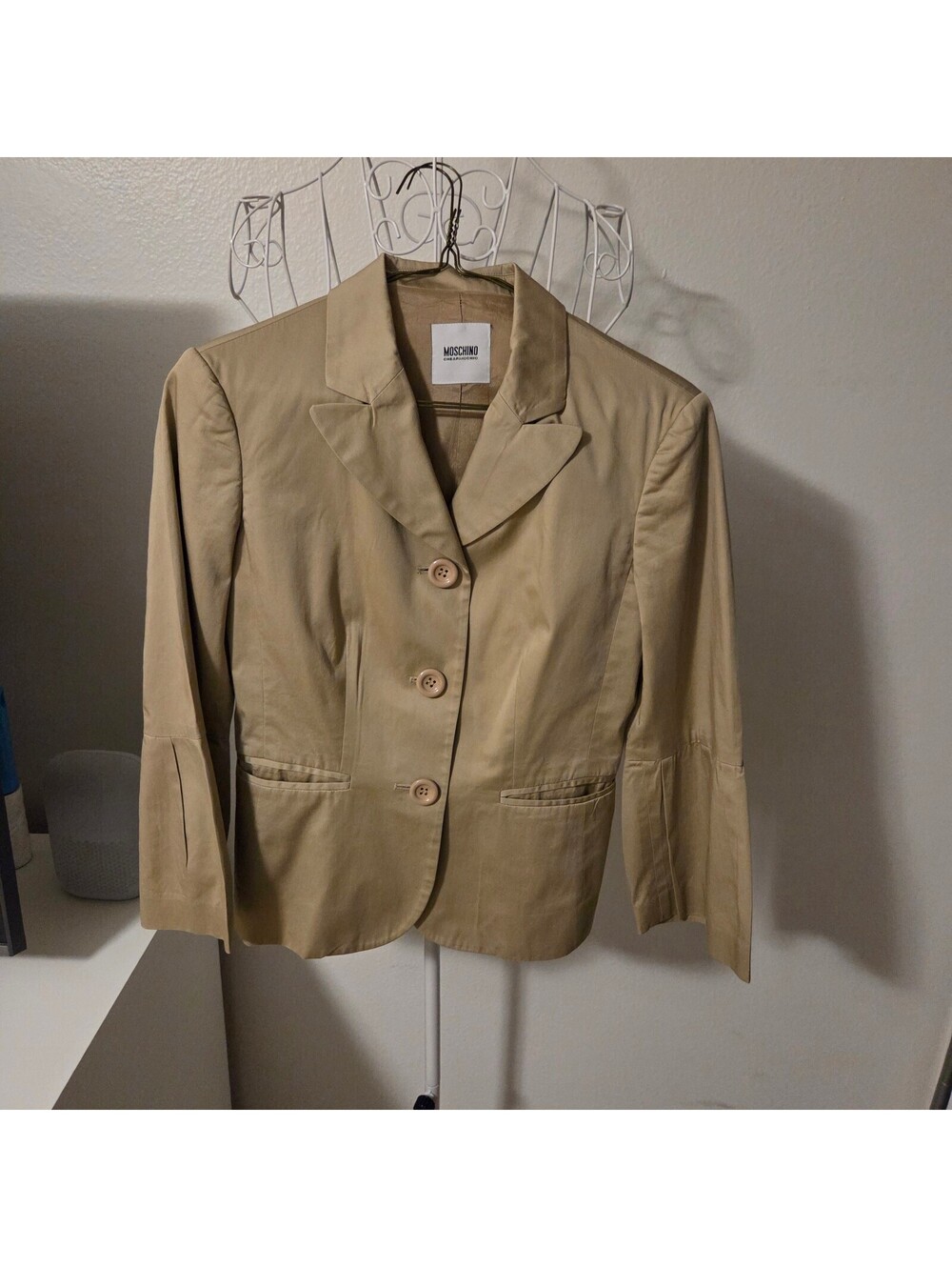 Vintage Moschino Cheap and Chic Beige Blazer Jacket Made in Italy Size 6